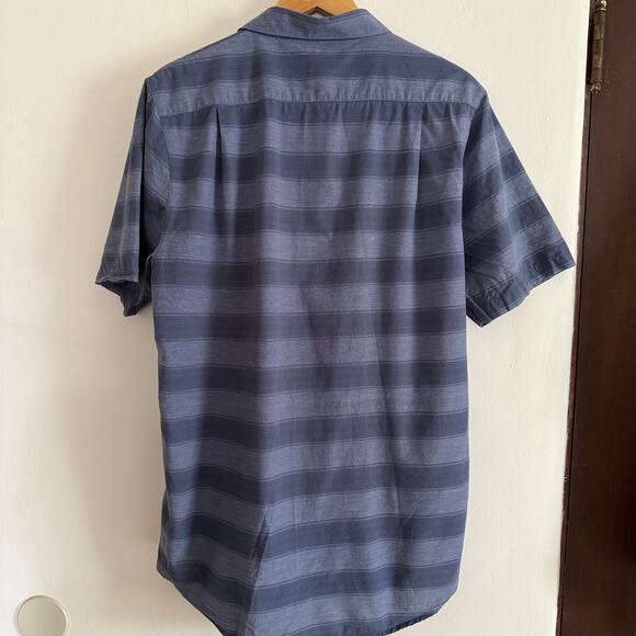 TRAVISMATHEW | A Okay Stripe Short Sleeve Button-up Shirt In Total Eclipse | XL - Picture 6 of 6